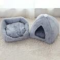thumbnail image 5 of AuroraX Self Warming Cat Bed Cave Fluffy Cute Warm Cat Bed Soft Cozy Warm Plush Anti-Slip House for Indoor Cats Kittens and Small Dogs(Gray), 5 of 9