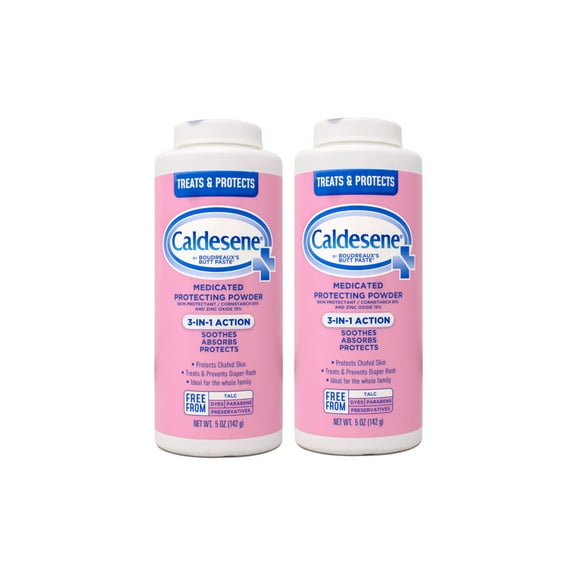 Caldesene Medicated Protecting Powder for Chafed Skin, Treats & Prevent Diaper Rush, 5 OZ (Pack of 2)