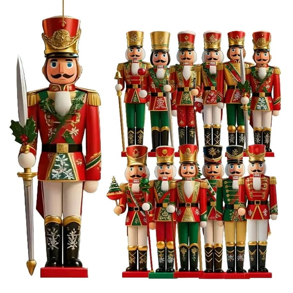 Dserhfy Christmas Nutcracker Ornaments Small Wooden Soldier Nutcracker Hanging Decoration for Christmas Tree Holiday Party Decor