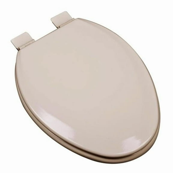Plumbing Technologies 1F1E5-30 Premium Molded Elongated Wood Toilet Seat, Fawn Beige