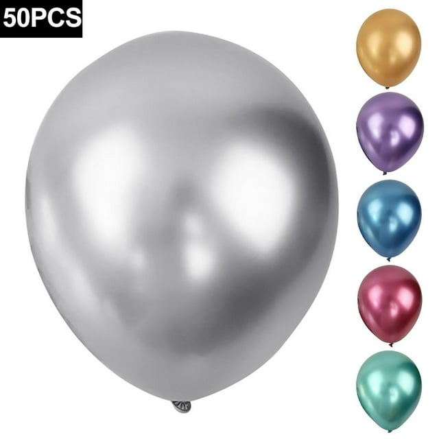 MesaSe 50Pcs 10inch Latex Inflatable Air Helium Balloons Birthday Wedding Party Decor Blue One Size