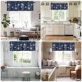 thumbnail image 6 of Lotus Flowers Valances for Windows, Rod Pocket Kitchen Valance Curtains - Soft & Washable Small Window Treatment for Living Room, Bathroom, Harmony Floral Navy Blue 54x18inch, 1 Panel, 6 of 9