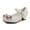 White, variant on Daznico Sparkly Low Heel Dress Sandals for Girls Prom Wedding Party Bling Formal Occasion Footwear,14-14.5 Years