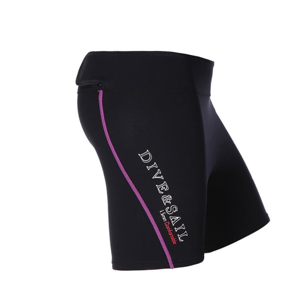Greeniant Pantalones de traje de neopreno de 1,5 MM, mallas elásticas de esponja para hombre, mallas de buceo para buceo, natación, esnórquel, Deportes acuáticos Hembra púrpura M