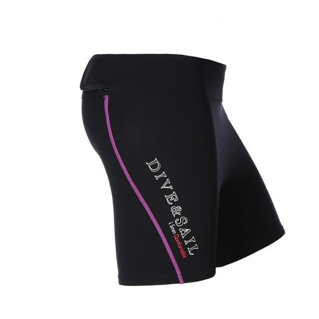 Greeniant Pantalones de traje de neopreno de 1,5 MM, mallas elásticas de esponja para hombre, mallas de buceo para buceo, natación, esnórquel, Deportes acuáticos Hembra púrpura M