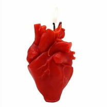 Tunhigl Heart-Shaped Candle - Natural Beeswax, Halloween & Home Decor, Festive Mood Enhancer Red