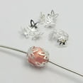 thumbnail image 6 of U8MO 200 Silver 3-Petals Flower Filigree End Bead Caps 14mm jewelry finding, 6 of 6