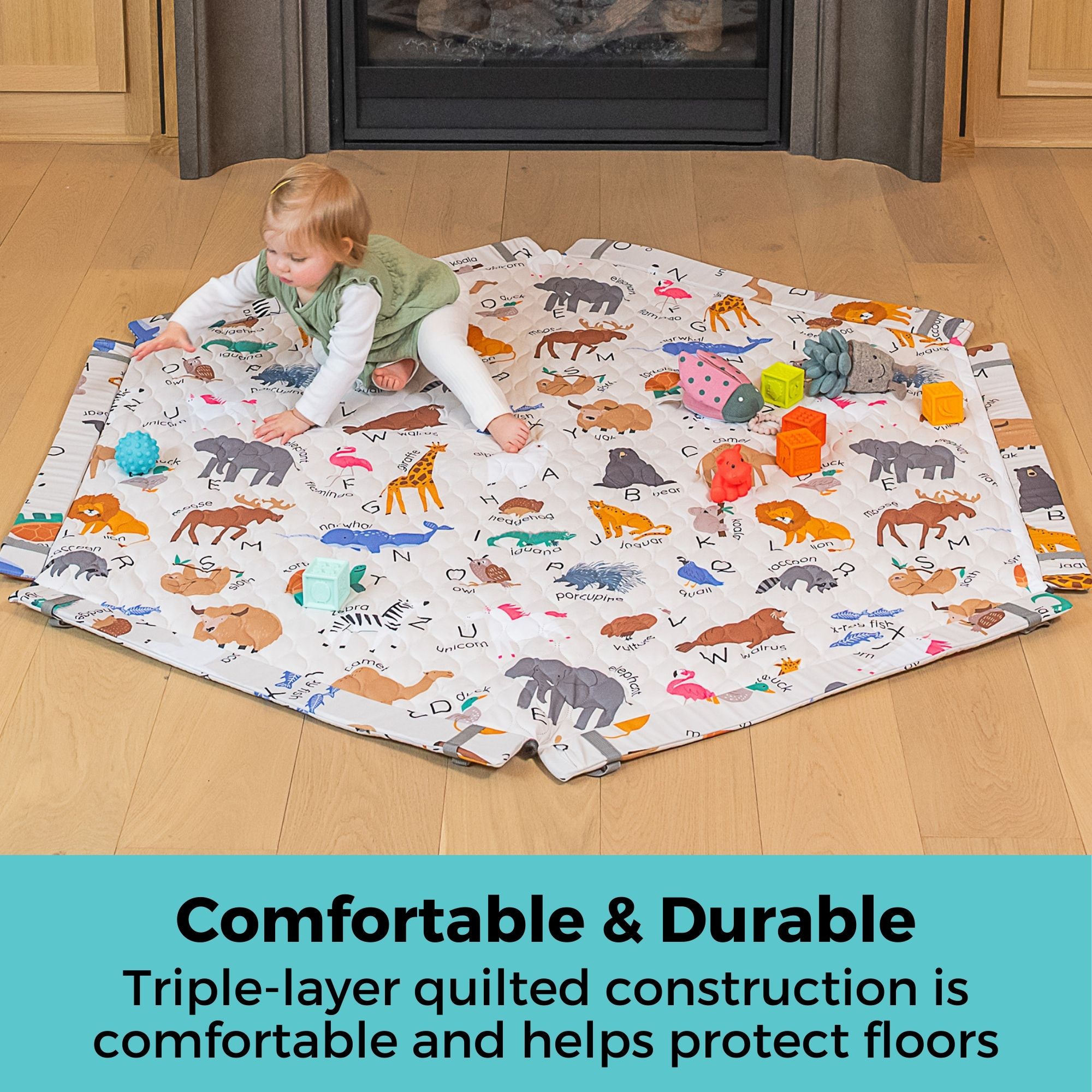 Toddleroo by North States SecureMat Playmat for Superyards, Animal Alphabet