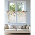 thumbnail image 4 of Spring Floral Tier Curtains 36 Inch Length,Sheer Curtains for Bedroom Living Room Window Watercolor Leaves Wildflower Pastoral Rod Pocket Drapes Kitchen Curtains Small Half Window 27.5"x36" 2 Panels, 4 of 6