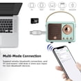 thumbnail image 2 of Baolira Altavoz Bluetooth retro vintage mini altavoz inalámbrico, altavoz azul con sonido estéreo nítido, graves ricos, altavoz portátil retro para iPhone, dispositivos Android y tableta (azul), 2 of 5