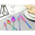 thumbnail image 3 of Unique Bargains 20 Pieces Floral Stainless Steel Flatware Set for 4 Colorful, 3 of 6
