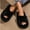 Black, variant on Ultra-Soft Plush Slippers – Stylish Cross Band Warm & Non-Slip Sole