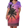 thumbnail image 2 of Vestido holgado con bolsillos para mujer trajes de playa de lujo Sunset and Palms Trees, 2 of 6