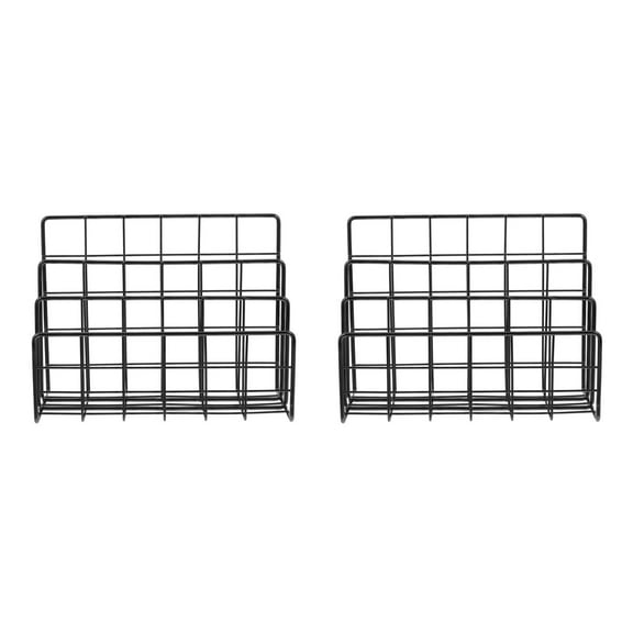 Worgeous 2pcs Metal Desktop Mail Organizer 3 Slot File Holder For Desk Mail Organizer Desk Letter Holder Mail Letter Organizer Desktop File Envelope Organizer