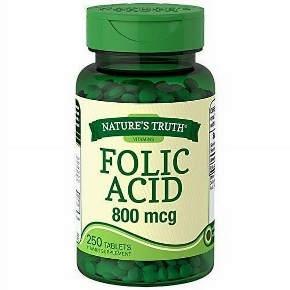 Nature's Truth Folic Acid Essential Nutrient, Gluten Free, 250ct, 5-Pack