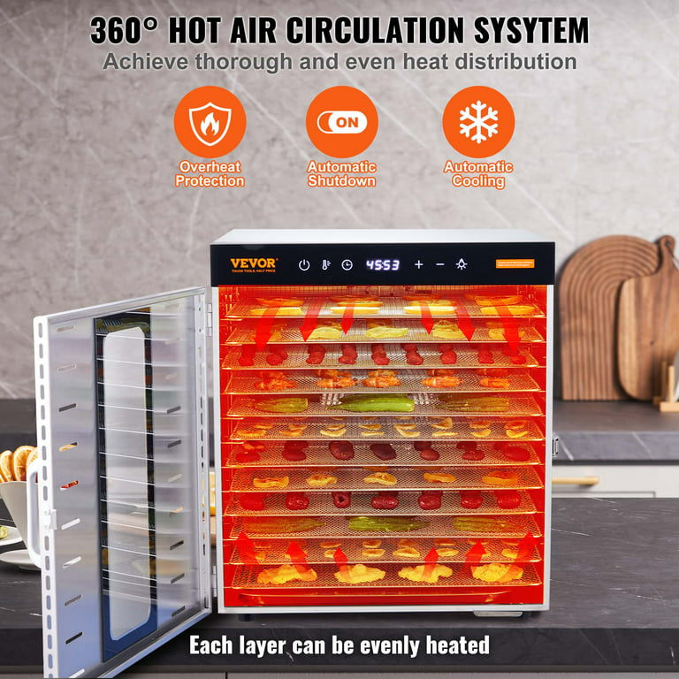 Colzer Food Dehydrator with 12 Stainless Steel Trays