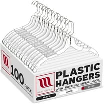 Mainetti Brand Plastic Clothes Top Hangers in clear 100 Count