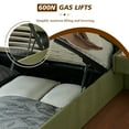 thumbnail image 6 of Queen Size Upholstered Platform Bed Frame with Lift up Storage, Velvet Headboard & Built-in Nightstands, No Box Spring Needed, Green, 6 of 11