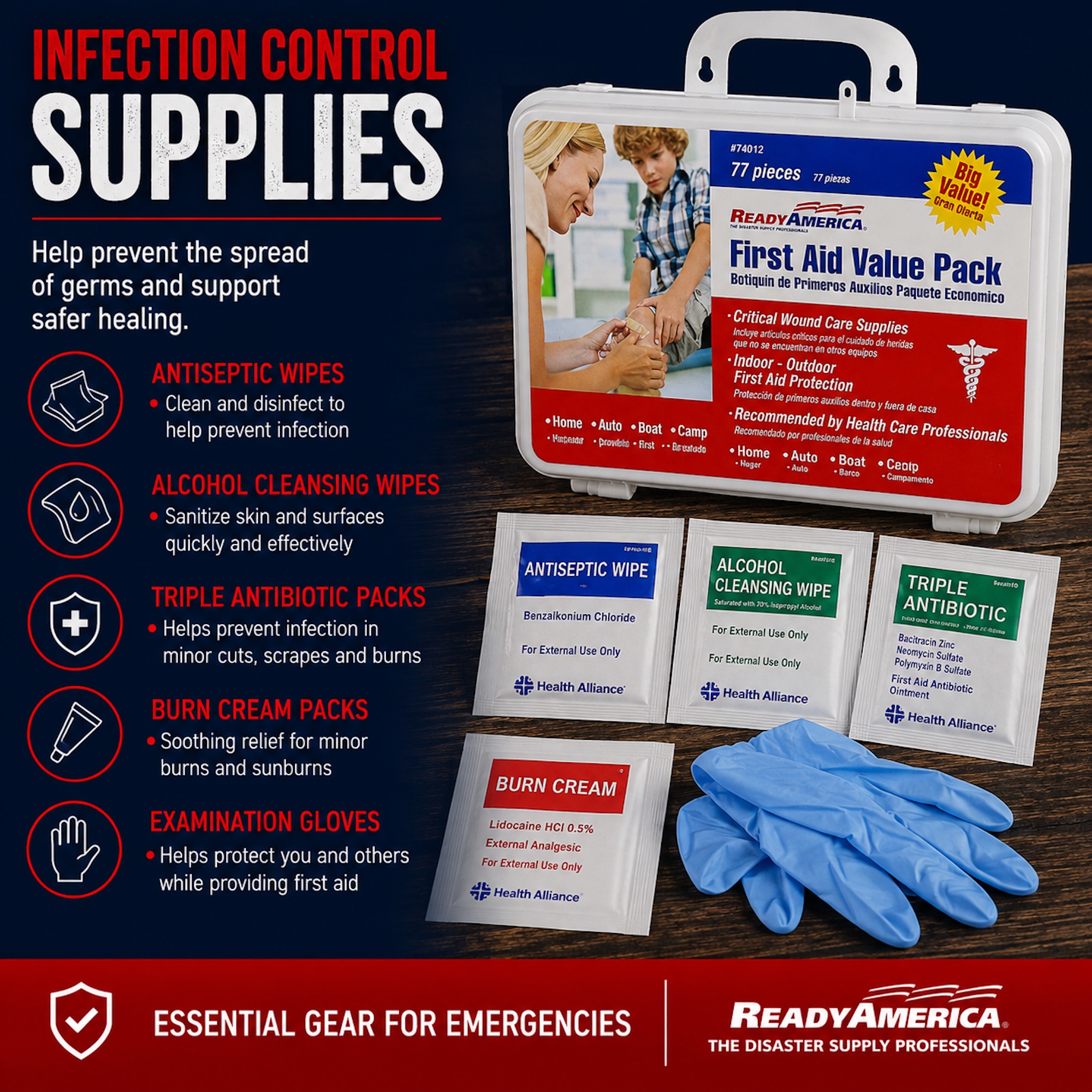 Ready America 77-Piece First Aid Kit Value Pack photo 5
