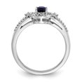 thumbnail image 2 of Auriga Fine Jewelry 925 Sterling Silver Sapphire and Diamond Engagement Ring Size 8 for Women, 2 of 6
