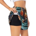 thumbnail image 1 of Balery Textured Bald Eagle Pantalones cortos deportivos para mujer con forro y dos bolsillos, elásticos, para entrenamiento, gimnasio, yoga-Medium, 1 of 7