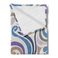 thumbnail image 2 of Abstract Soft Flannel Fleece Blanket, Funky Asymmetrical Composition with Monochrome Bulky Curves and Bulges Retro Style, Cozy Plush for Indoor and Outdoor Use, 50" x 70", Multicolor, by Ambesonne, 2 of 5