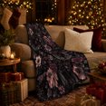 thumbnail image 3 of Botanical Bat and Moth Garden Scene, Warm Flannel Blanket for Sunroom and Reading Nook, Garden Lovers Housewarming Gift, Botanical Home Decor, 3 of 9
