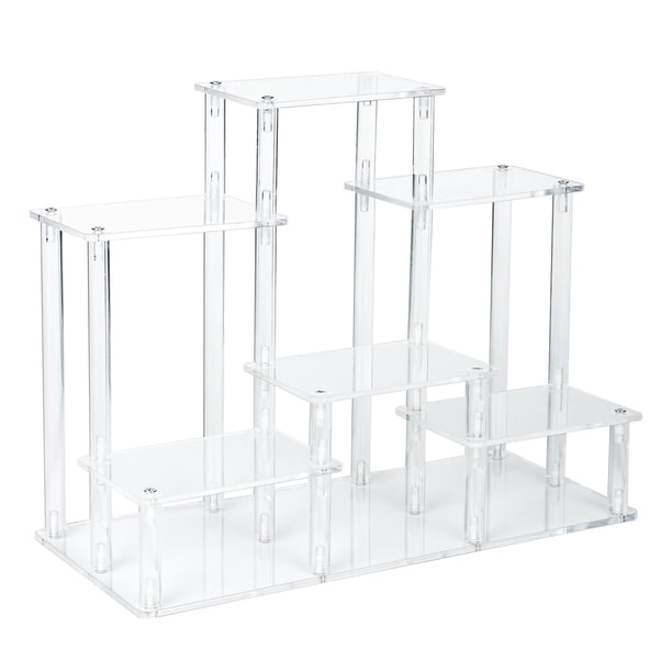 Soporte Elevador de Exhibición Transparente de 4 Niveles, Organizador de Perfumes, Vitrina de Acrilico para Decoración y Organizador Juguetes, Pasteles, Dulces, Postres, Mu&n