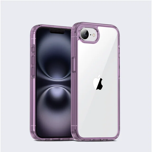 KOMI for iPhone 16e Case: Anti Yellowing Shockproof Case | Military Grade Protection Scratch-Resistant Cases | Rugged Slim Transparent Cell Phone Cover - Purple