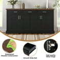 thumbnail image 3 of YYAo Sideboard Cabinet, Coffee Bar Cabinet,63" Fluted Sideboard Buffet Cabinet with Storage, Coffee Bar Station with 4 Doors and 3 Drawers, Black, 3 of 12