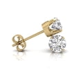 thumbnail image 4 of TimeLe$$ Classics 1/2 Carat TW Natural Diamond Solitaire Stud Earrings in Yellow Gold, 4 of 5