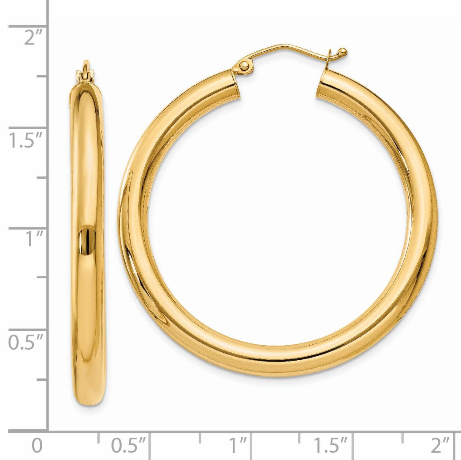 Primal Gold 14K Yellow Gold 4mm Tube Hoop Earrings