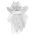 thumbnail image 6 of Mens Cowboy Hat White Cowboy Hats Leather Cowboy Hat Womens Western Hat One Size, 6 of 6