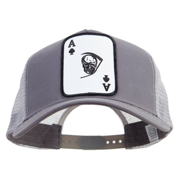 Skull and Choppers Patched New Big Size Trucker Mesh Cap - Grey XL-3XL