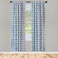 thumbnail image 4 of Ambesonne Alien Window Curtains, Colorful Robots Funny Shapes, Each 28" W x 95" L, Pale Blue and Multicolor, 4 of 4