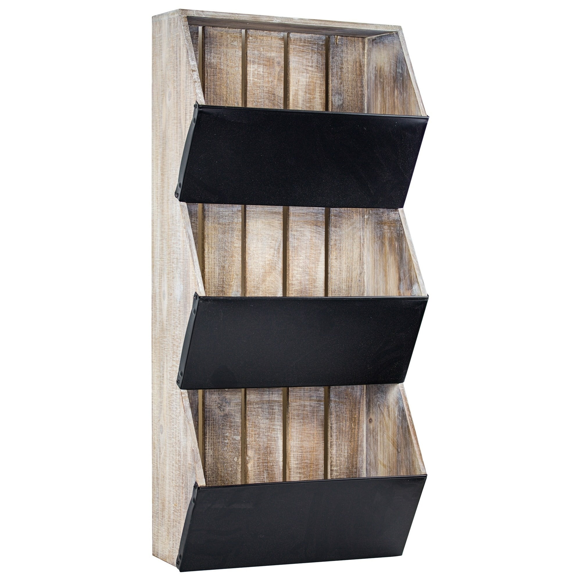 Wood And Metal Mail Rack Storage Organizer Farmhouse Decor