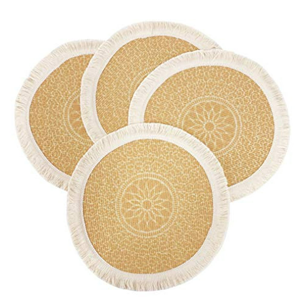 Fennco Styles Unique Dream Catcher Fringe Cotton Placemats 14inch