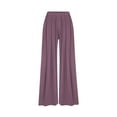 thumbnail image 6 of FAIWAD Womens Elastic High Waisted Palazzo Pants Casual Wide Straight Leg Solid Color Trousers with Pocket, 6 of 6