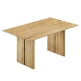 thumbnail image 5 of 60 Inch Dining Table, Brown Oak, Wood, Rectangular, Kitchen Cafe Bistro Hospitality Restaurant, Modern Contemporary HB34716, 5 of 11