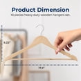 thumbnail image 2 of Serenelife 80 Piece Solid Wooden Heavy Duty Notched Suit Hangers, Natural, 2 of 7