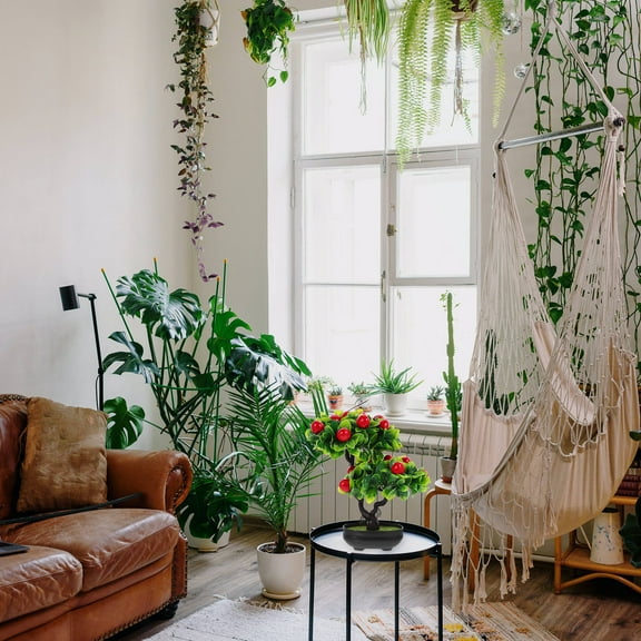 WASHWEPE 1Pack Faux Bonsai Tree for Indoor Decoration Realistic Bonsai Safe and Sturdy Material