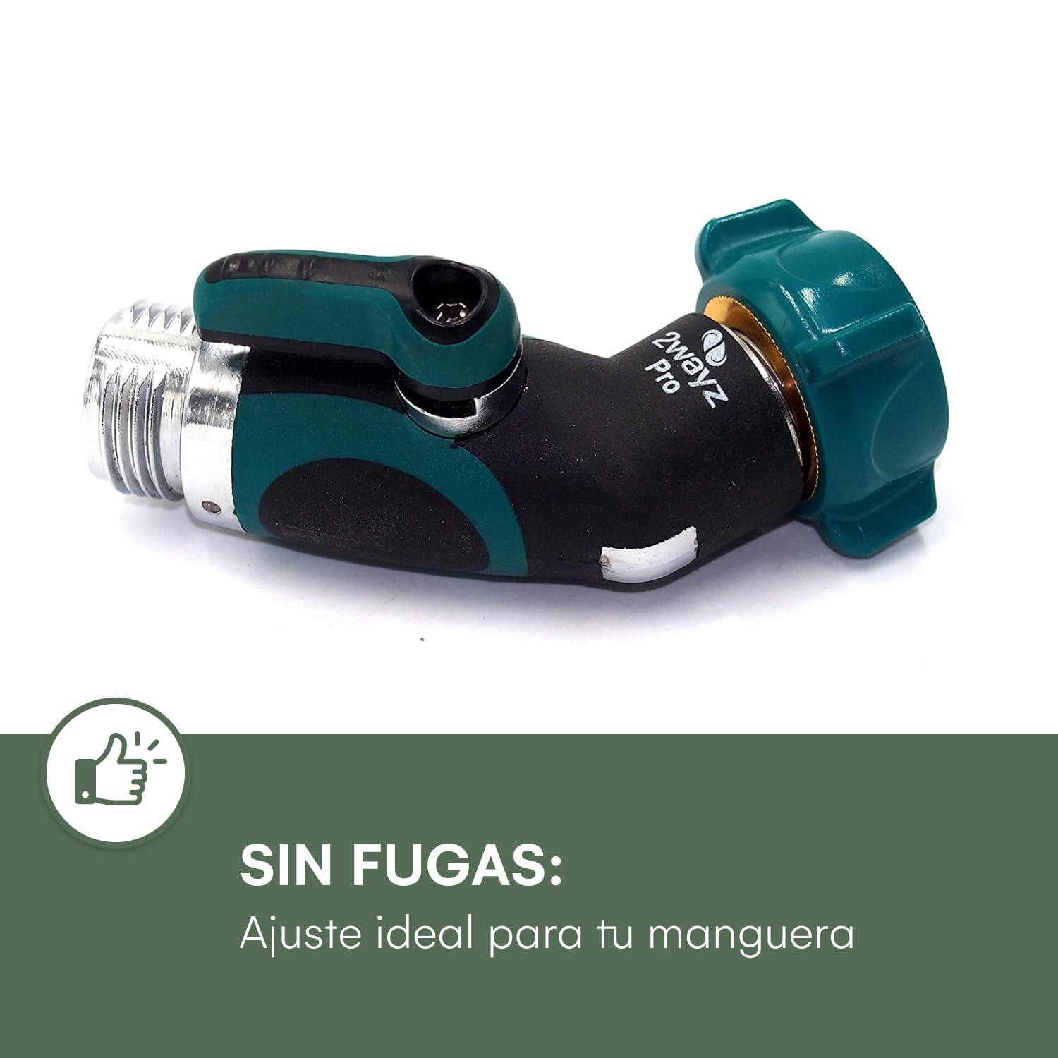 2Wayz 90 Degree Garden Hose Elbow Connector with Shut Off