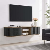 Modway Fortitude 63" Wall-Mounted TV Stand in Walnut Black