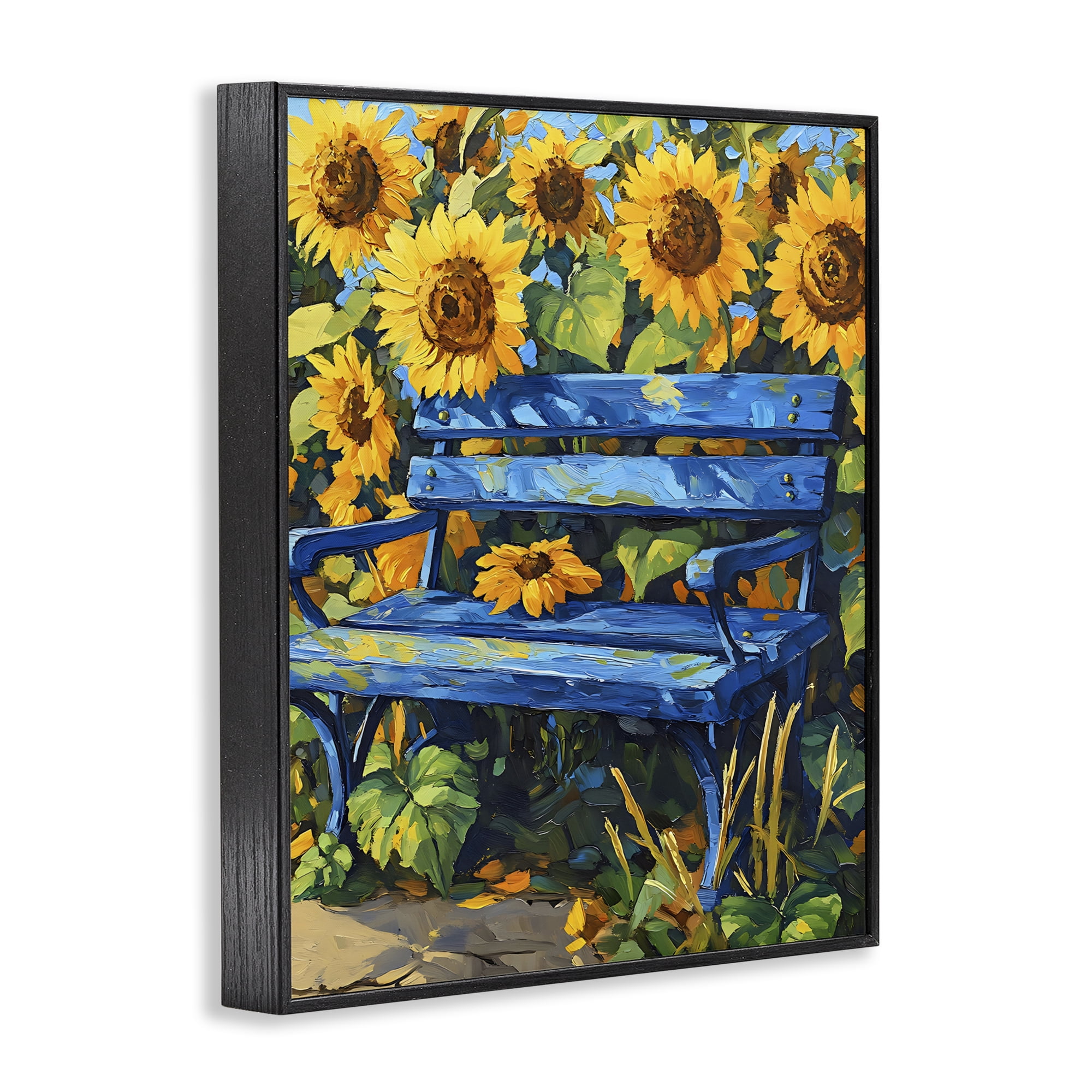 Stupell Industries Bench in Sunflower Field Black Framed Giclee Art, design by Creative Studio