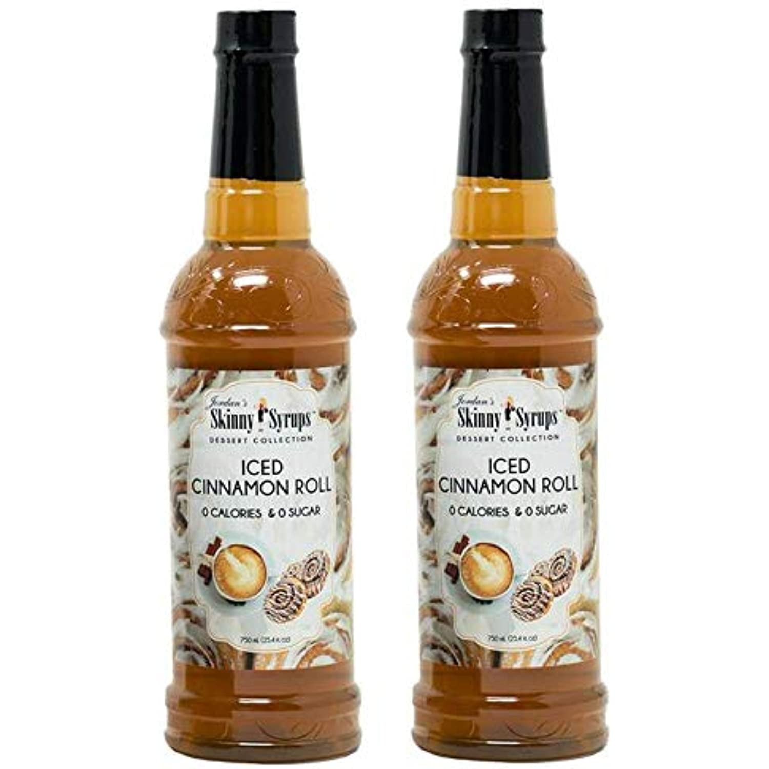 Jordans Skinny Dessert And Ice Cream Sugar Free Syrup Collection 750 Ml 2 Bottles (Iced Cinnamon