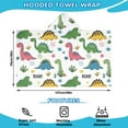 thumbnail image 2 of Dinosaur with ROAR Pattern Hooded Bath Towel，50"x30" for Ages 3 To 12 Kids, Quick Dry Lightweight Soft Microfiber Hood Beach Towel Cover Up for Kids, 2 of 7