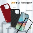 thumbnail image 2 of Rugged Case for iPhone 12 Pro Max, Heavy Duty Hybrid PC + TPU Military Grade Shockproof Cover, Non-Slip Strip Lens Protection Soft Rubber Lining Case for iPhone 12 Pro Max,Red, 2 of 7