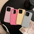 thumbnail image 4 of Funda de teléfono de Color sólido de silicona inspirada en dopamina para iPhone 16 15 14 Plus 13 12 11 Pro Max funda suave a prueba de golpes de estilo coreano, 4 of 4
