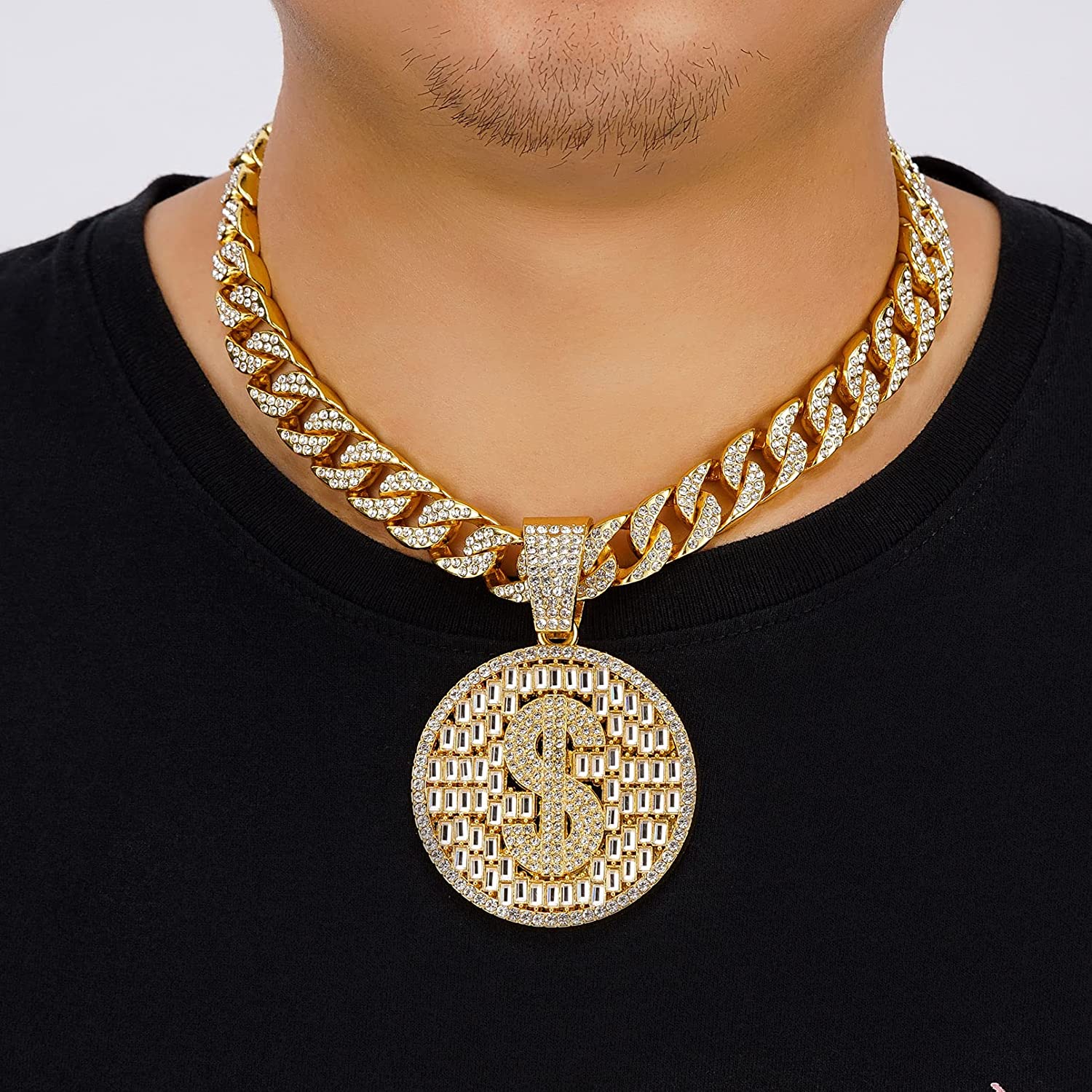 Men’s Stainless Steel Cuban Link Chain Necklace – Iced Out With CZ Stones, 8-24 Inch Options, Hip Hop Jewelry
