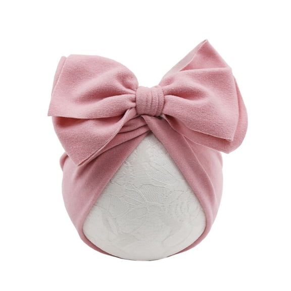 UNTERING Baby Hat Baby Turban Hat Bow Solid Color Cotton Newborn Infant Sweet Girls Toddler Elastic Caps Headwraps